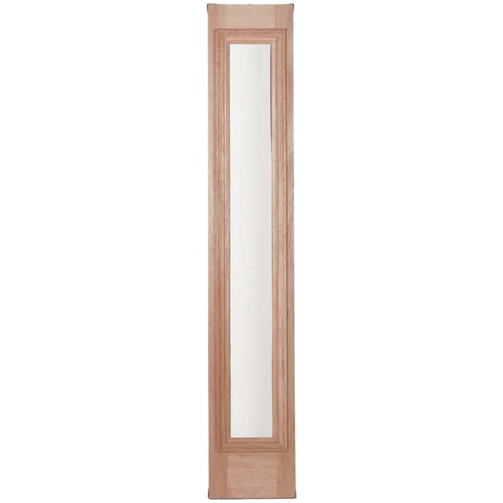 53 in x 80 in Exterior Wood Door | Horizontal Lines with Right Sidelight