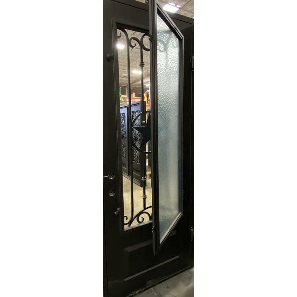 Texas Star 3/0x8/0 Wrought Iron Exterior Prehung Single Door