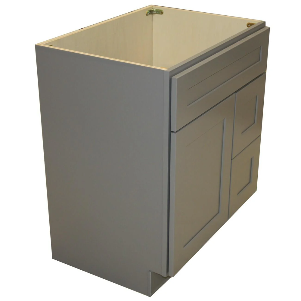 Gray Shaker Maple Vanity Sink and 2 Drawer Base | 36"