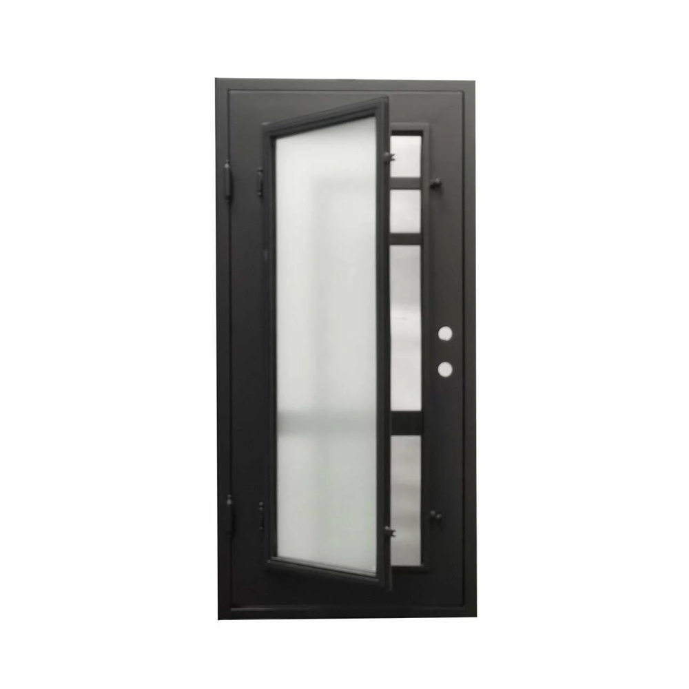 Oslo 3/0x6/8 Exterior Single Wrought Iron Prehung Door