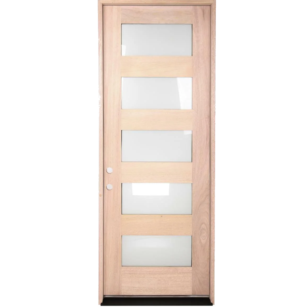 3/0x8/0 Mahogany Exterior Prehung Door | Modern 5 Lite