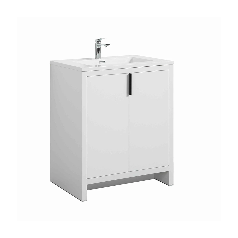 Evana 30" W Freestanding Vanity with Sink Top White | LessCare