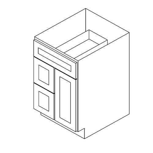 PW-S3021DL-34-1/2" ( Vanity Sink Base 30"Wx21"Dx34.5"H 2 Left Drawers 1 Door )