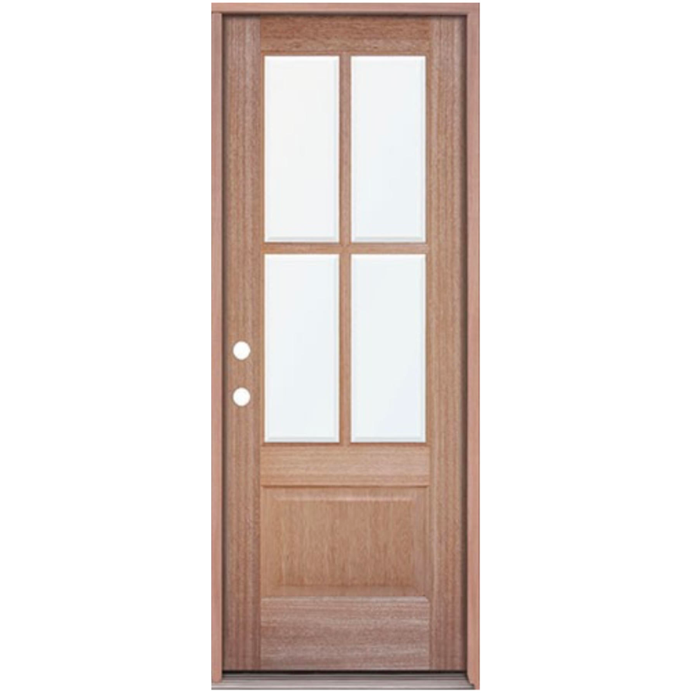 3 ft. x 6 ft. 8 in. Mahogany Classic 4 Lite Prehung Exterior Door