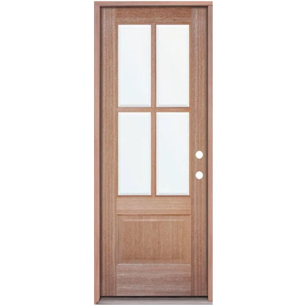 3 ft. x 6 ft. 8 in. Mahogany Classic 4 Lite Prehung Exterior Door