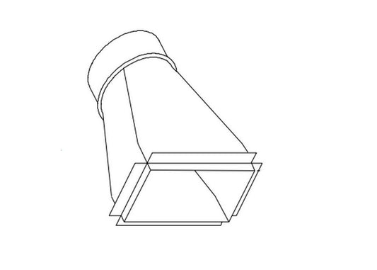 12 x 6 x 1-1/2 in. Duct Square-To-Round