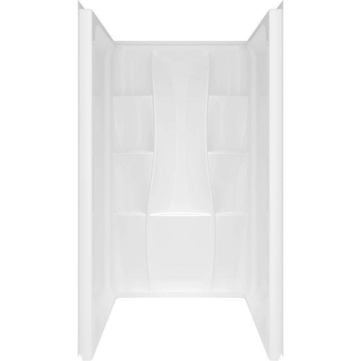 36 x 26 x 71 in. Three Piece Shower Wall System in White
