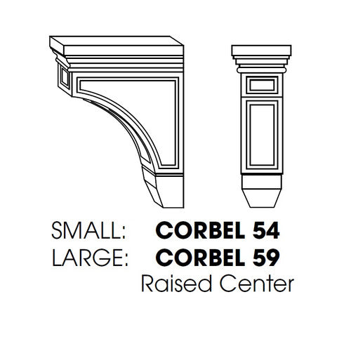 AW-CORBEL59 ( (AW-GW-TW-PW) Large Corbel, Raised Center 3"Wx6"Dx9"H )