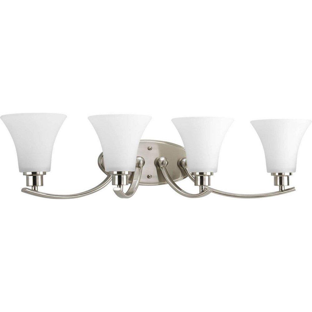 Progress Lighting Joy 100W 4-Light Vanity Light Fixture in Brushed Nickel