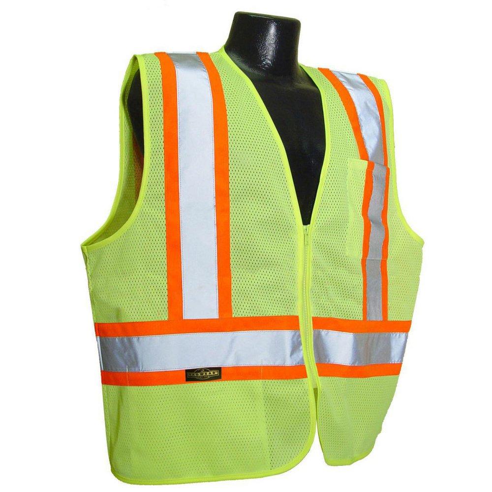Radians Radwear™ Size L Polyester Mesh Reusable Safety Vest in Hi-Viz Green