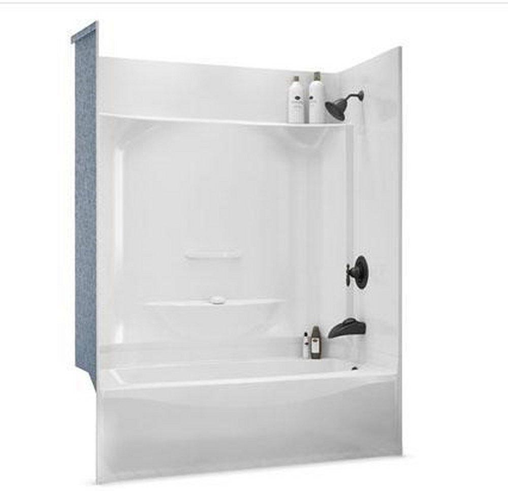 Aker by MAAX Professional 59-7/8 in. x 32 in. Tub & Shower Unit in White with Left Drain