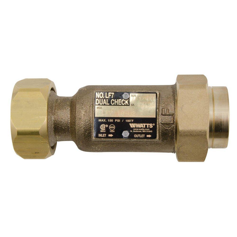 Watts Series LF07S 1-1/4 in. Brass FPT x MPT Dual Check Valve