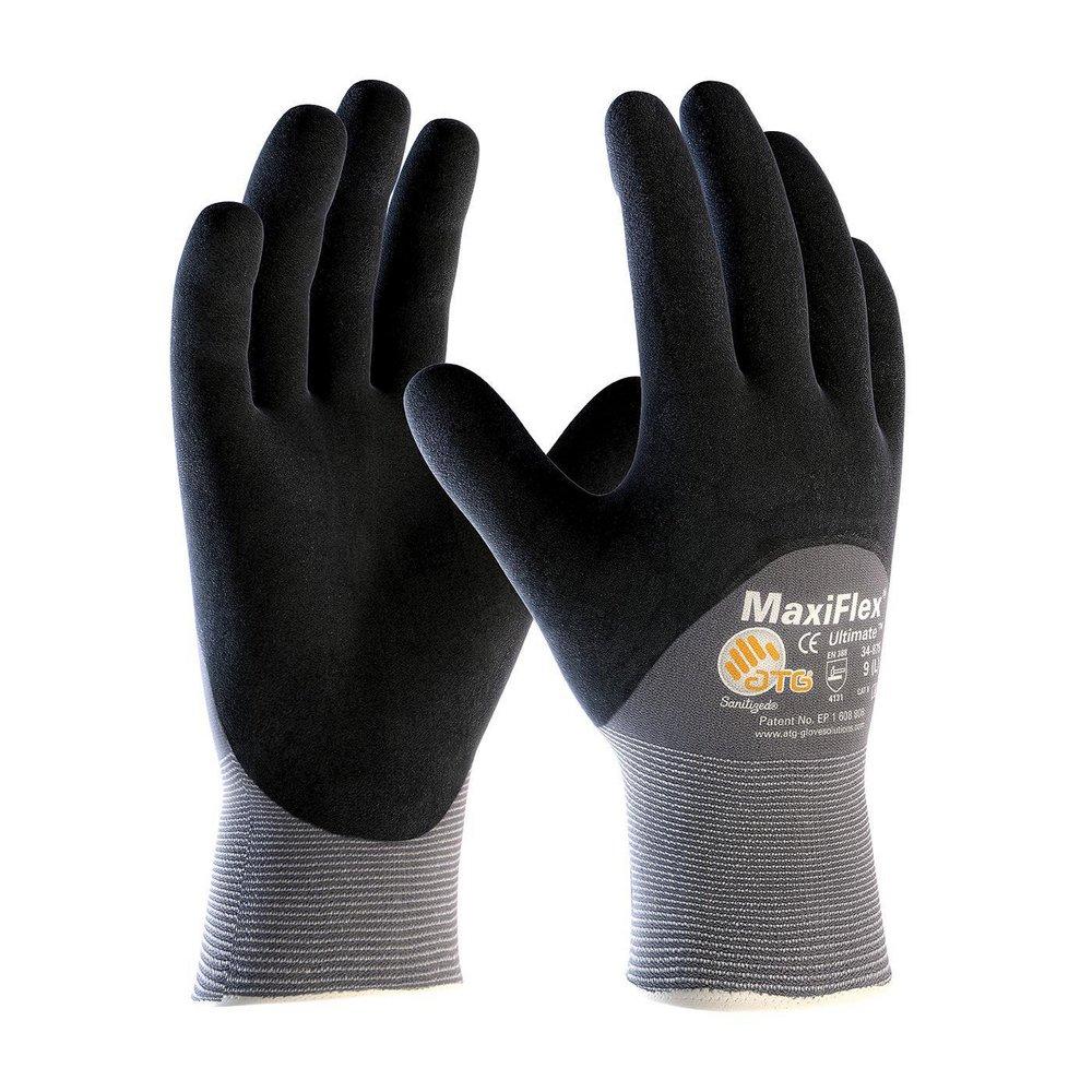 3/4 Black Nitrile Micro-Foam Controlled Grip Gloves, XL