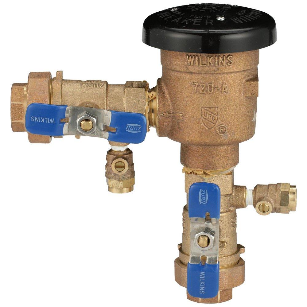Zurn Wilkins Model 720A FNPT Union Polypropylene, Cast Bronze and 300L Stainless Steel 1 in. 150 psi BFP Vacuum Breaker