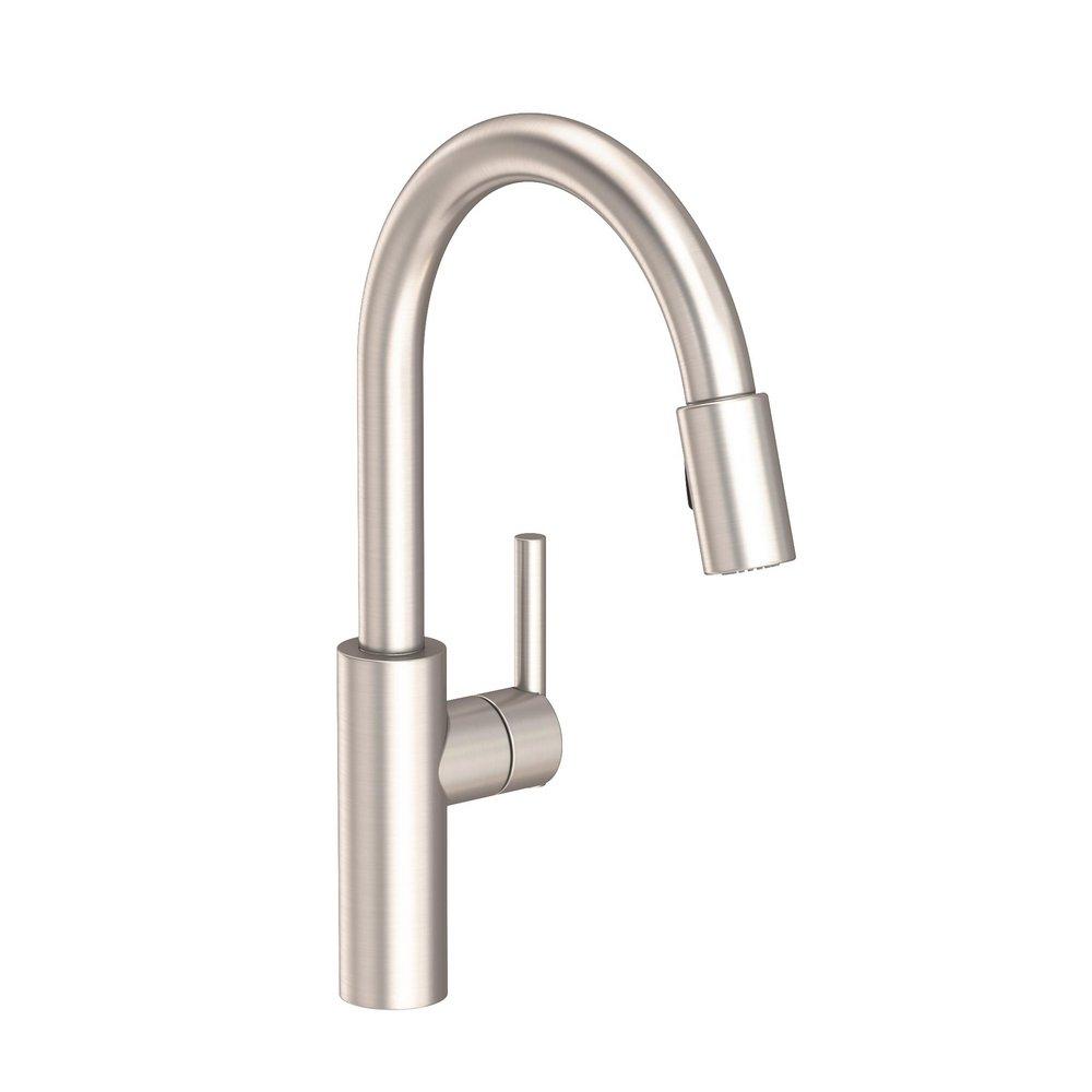 Newport Brass East Linear Single Handle Pull Down Kitchen Faucet in Satin Nickel - PVD