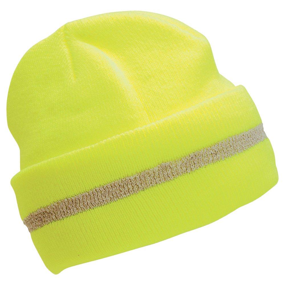 ERB Safety Aware Ware® S109 One Size Fits Most Acrylic Reusable Knit Hat in Hi-Viz Lime and Silver