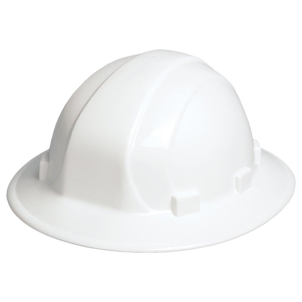 ERB Safety Omega II White Full Brim Mega Ratchet Safety Helment