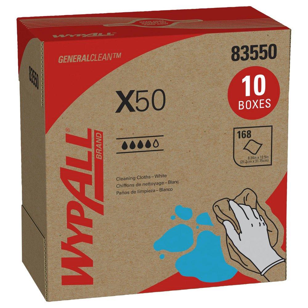 WypAll® X70 X50 12-1/2 x 9-1/10 in. Pop-Up Box Wipes in White