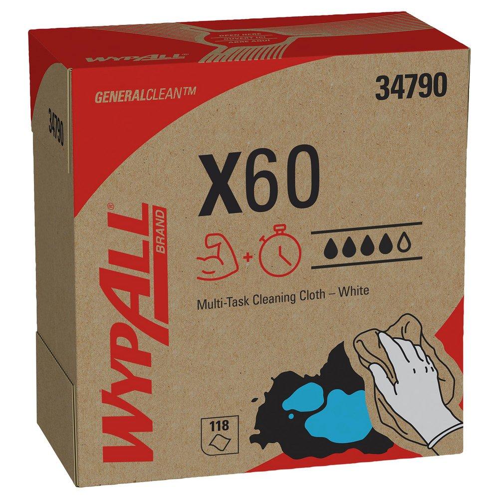 WypAll® X60 16-4/5 in. Pop-Up Wipes Box in White (Box of 126)