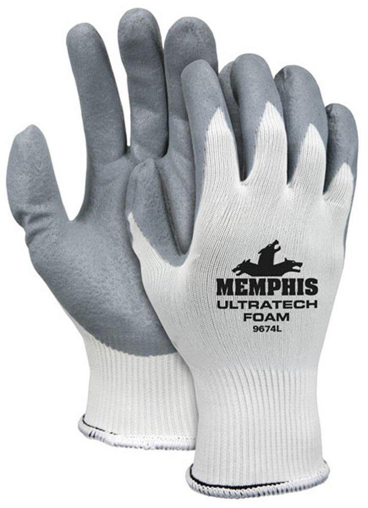 Memphis Glove UltraTech® XL Size Plastic Glove in White and Grey
