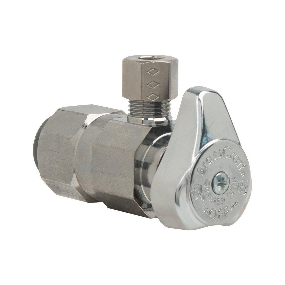 BrassCraft G2™ Series 1/2 in x 1/4 in Lever Handle Angle Supply Stop Valve in Polished Chrome