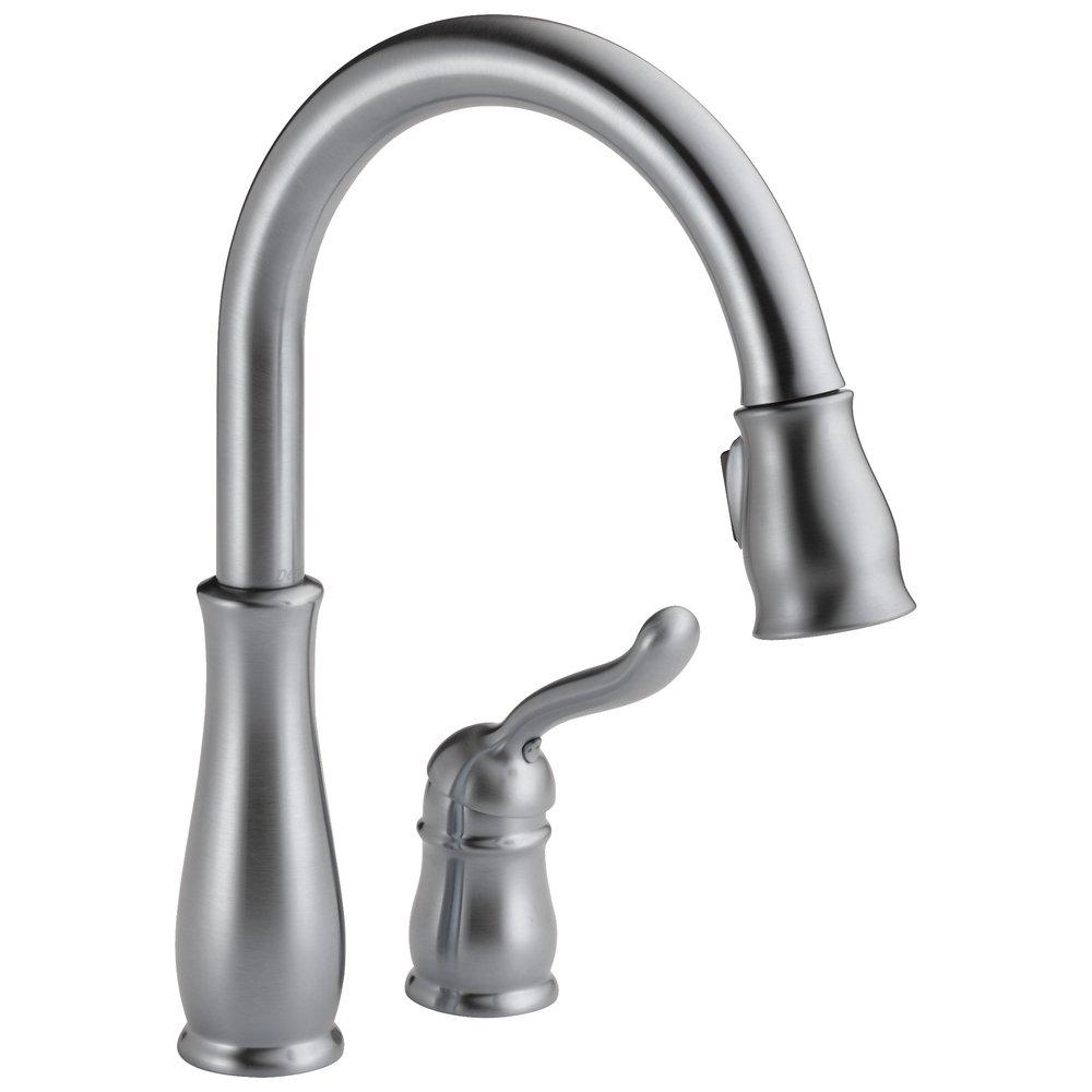 Delta Faucet Leland® Single Handle Pull Down Kitchen Faucet in Arctic Stainless