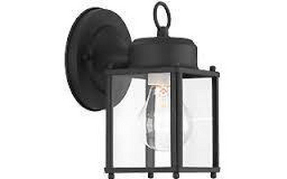 8 in. 100W Wall Mount Medium Lantern in Black