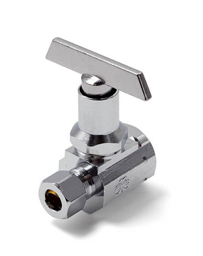 1/2 x 3/8 in. IPS x OD Tube Loose Key Straight Supply Stop Valve in Chrome Plated
