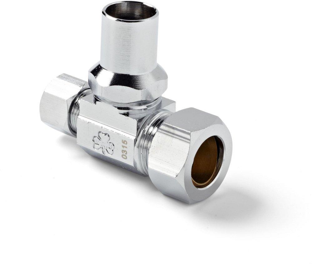 1/2 x 3/8 in. Compression x OD Tube Loose Key Straight Supply Stop Valve in Chrome Plated
