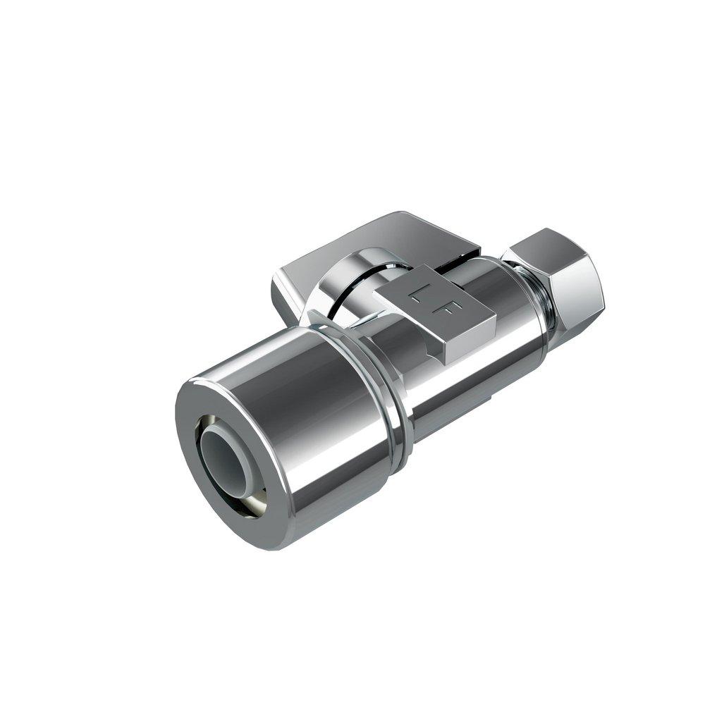 PROFLO® FastFit™ 5/8 x 3/8 in. Push x OD Tube Knob Straight Supply Stop Valve in Polished Chrome