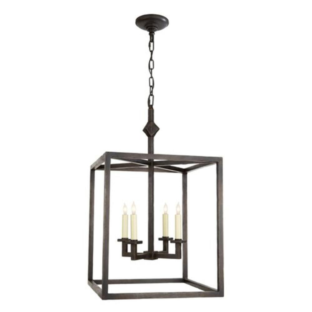 Visual Comfort & Co. Signature Studio 4-Light 60W Hanging Lantern in Aged Iron