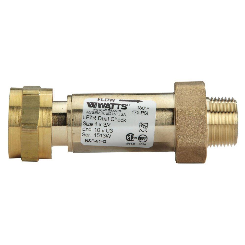 Watts Series LF7R 1 in x 3/4 in Copper Silicon Alloy FPT x Union Double Check Valve