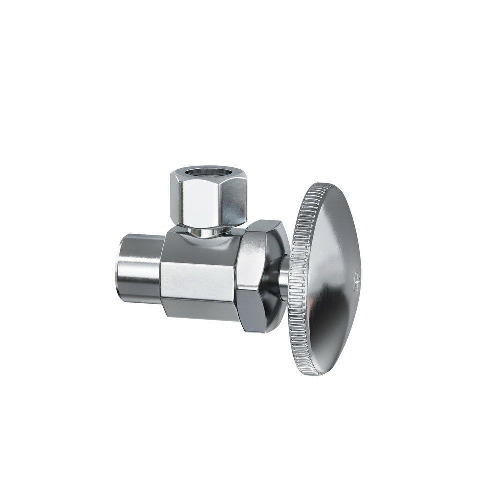1/2 x 3/8 in. Sweat x Compression Oval Angle Supply Stop Valve in Chrome Plated