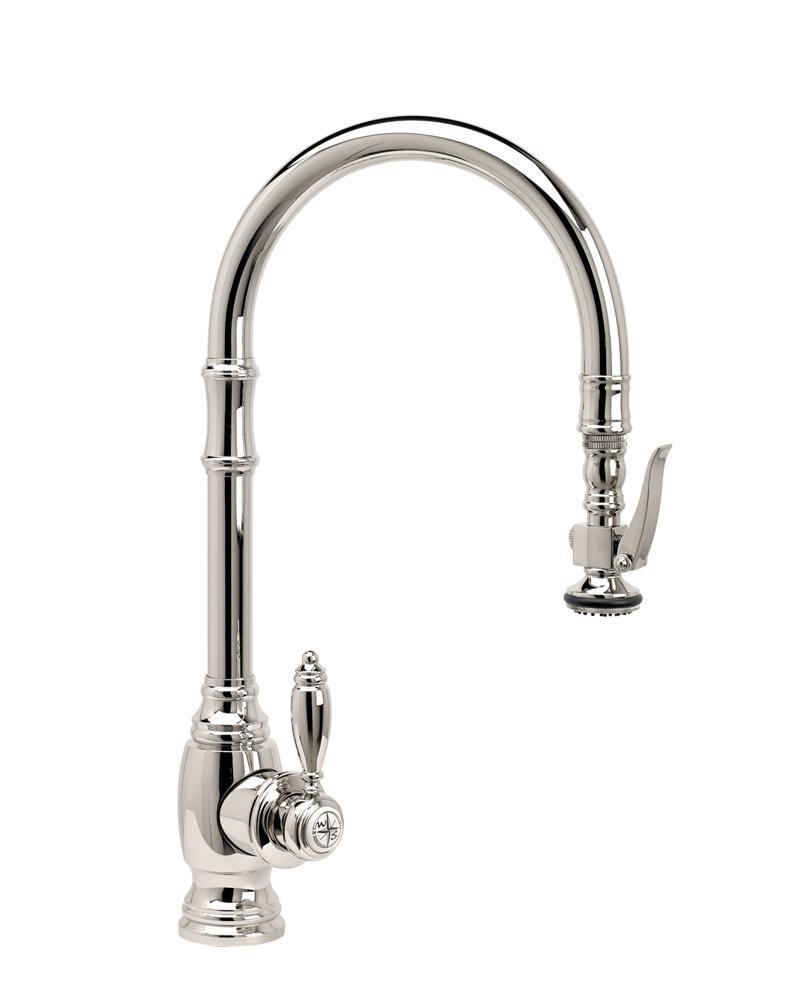 Waterstone Traditional Single Handle Pull Down Kitchen Faucet in Polished Nickel