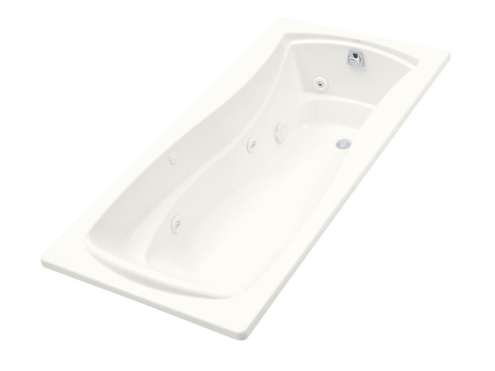 KOHLER Mariposa® 72 x 36 in. Whirlpool Drop-In Bathtub with Reversible Drain in White