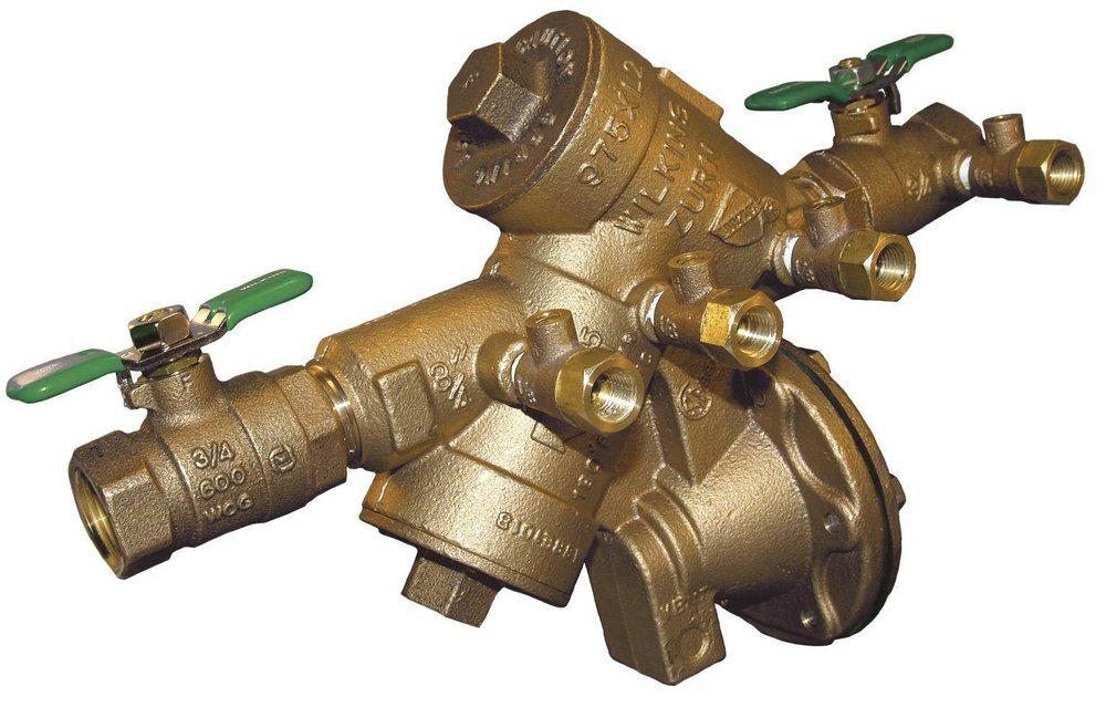 Zurn Wilkins Model 975XL2 1/2 in Cast Bronze FPT Reduced Pressure Principle Assembly with Quarter-Turn Ball Valves