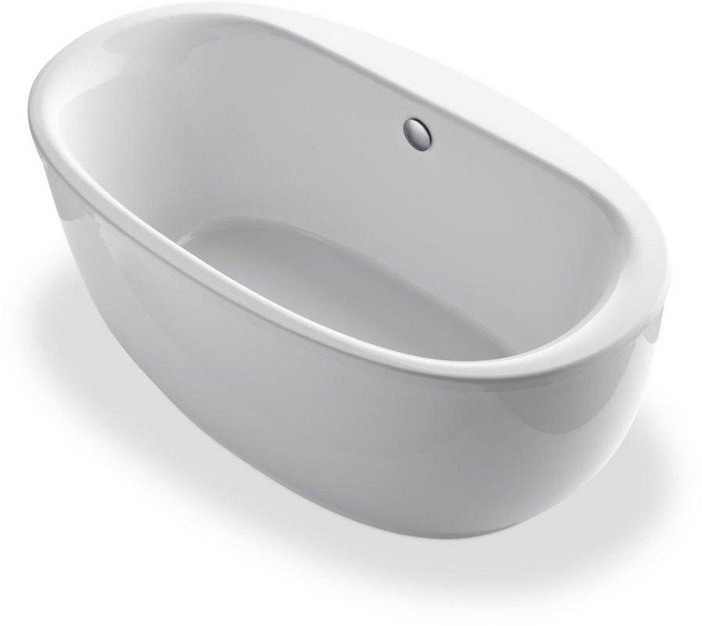 KOHLER Sunstruck® 65-1/2 x 35-1/2 in. Freestanding Bathtub with Center Drain in White