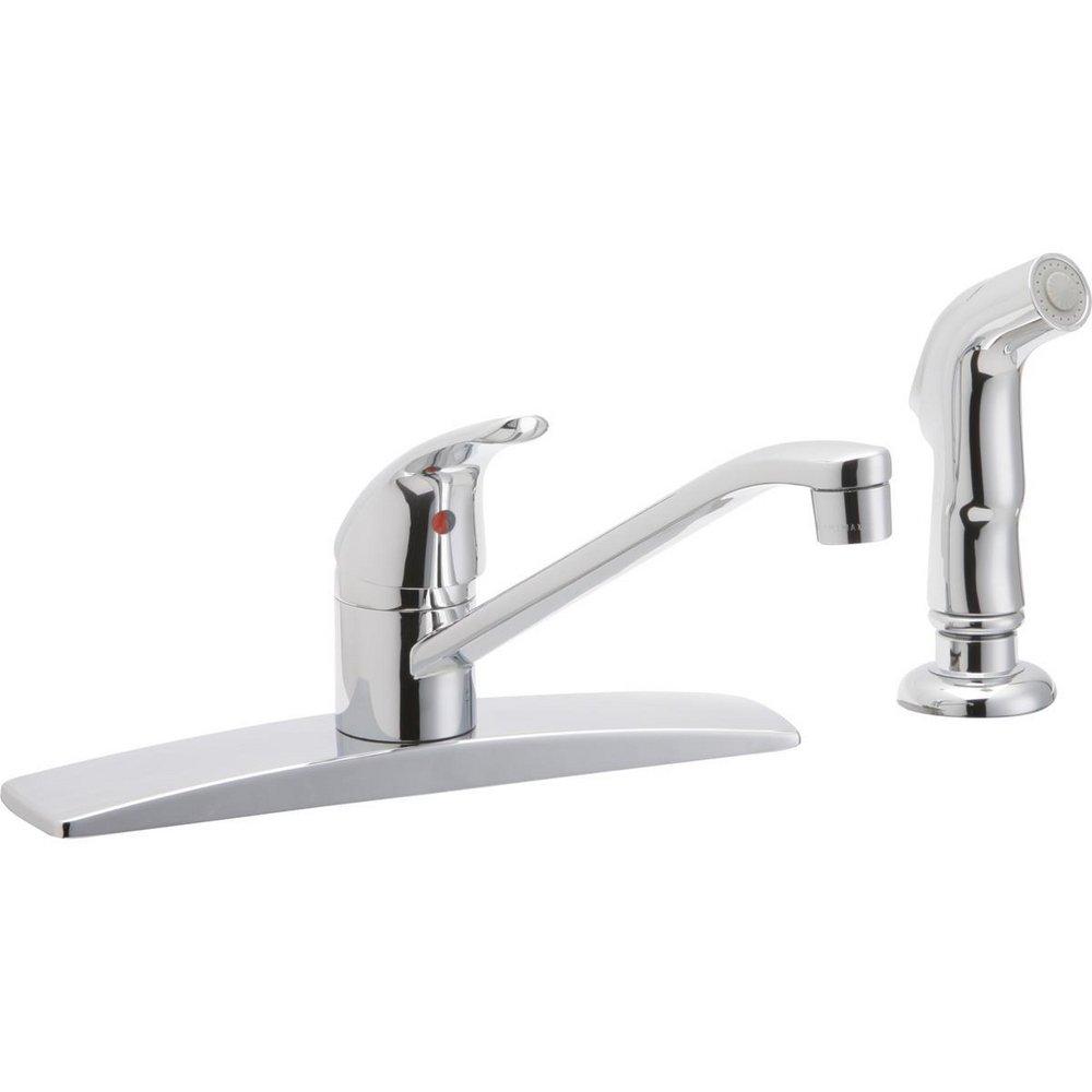 Elkay Everyday Single Handle Kitchen Faucet with Side Spray in Polished Chrome