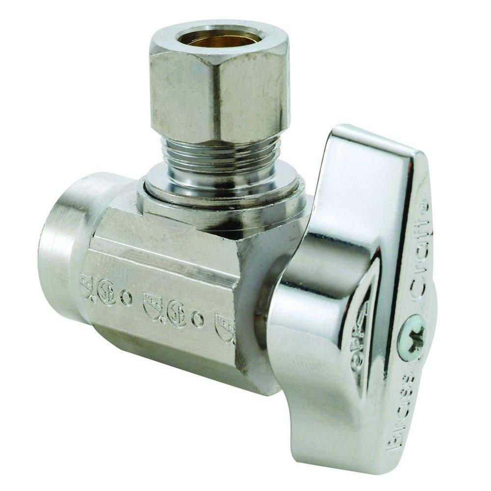 BrassCraft KTR19X Series 1/2 x 3/8 in. Sweat x OD Compression Lever Handle Angle Supply Stop Valve in Chrome Plated
