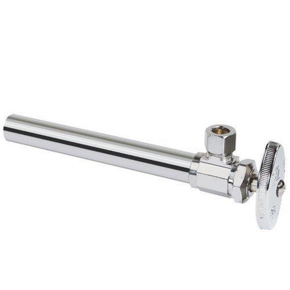 BrassCraft CS40 Series 1/2 x 3/8 in. Sweat x OD Compression Knurled Oval Handle Angle Supply Stop Valve in Chrome Plated