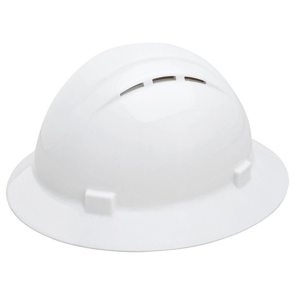 ERB Safety Americana® Size 6.5-8 Plastic Full Brim Vented Ratchet Hard Hat in White