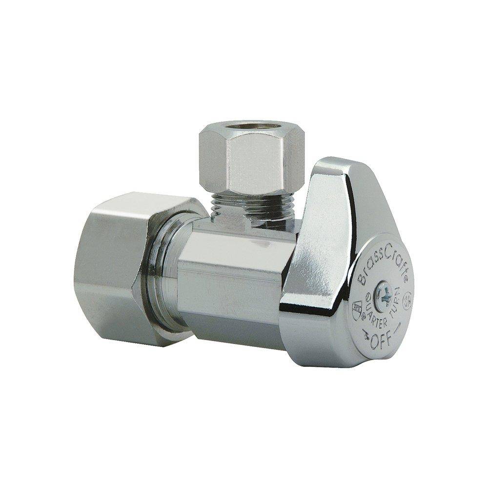 BrassCraft G2CR09 Series 1/2 x 3/8 in. Compression x OD Compression Angle Supply Stop Valve in Chrome Plated