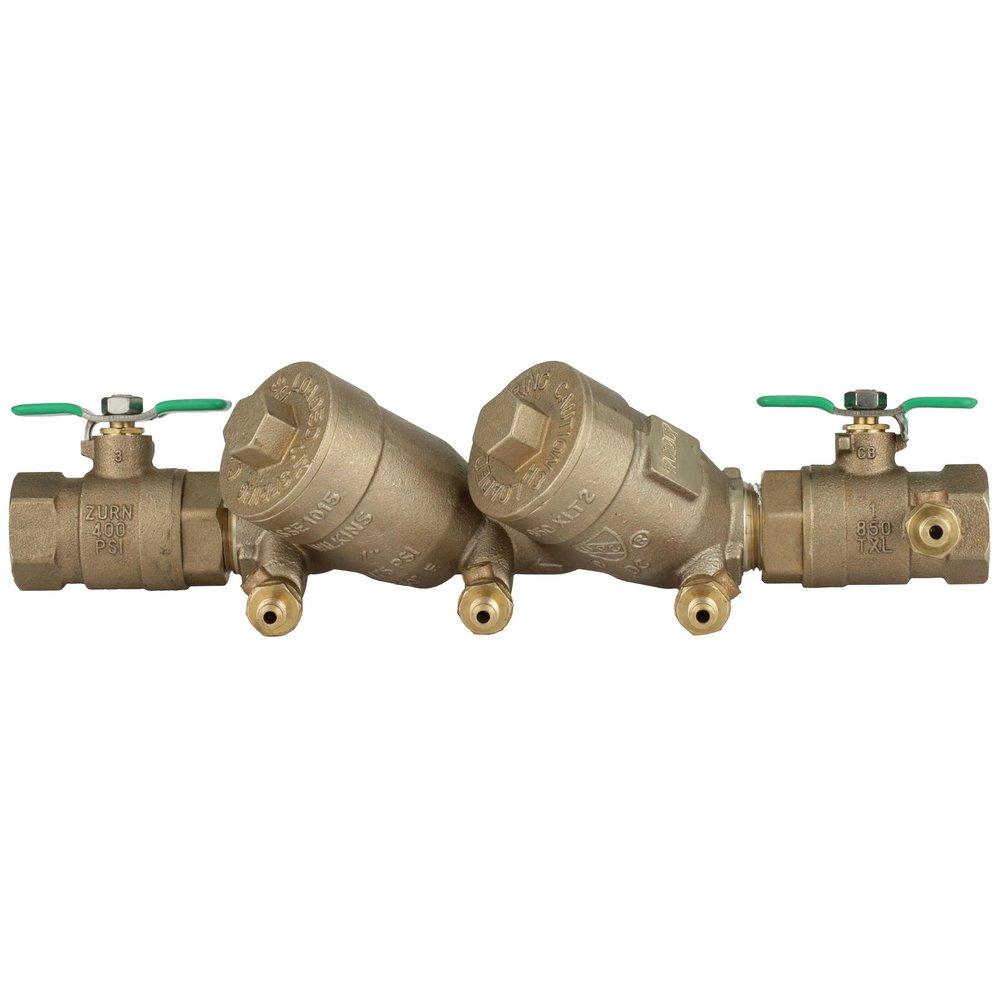 Zurn Wilkins Model 950XLT2 1 in Threaded Double Check Valve Assembly with Quarter-Turn Ball Valves