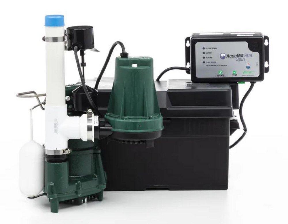 Zoeller Pump Co Aquanot® Spin 508 1/3 HP 115V Pre-Assembled Cast Iron Submersible Sump Pump (M53) with 12V Battery Backup Pump
