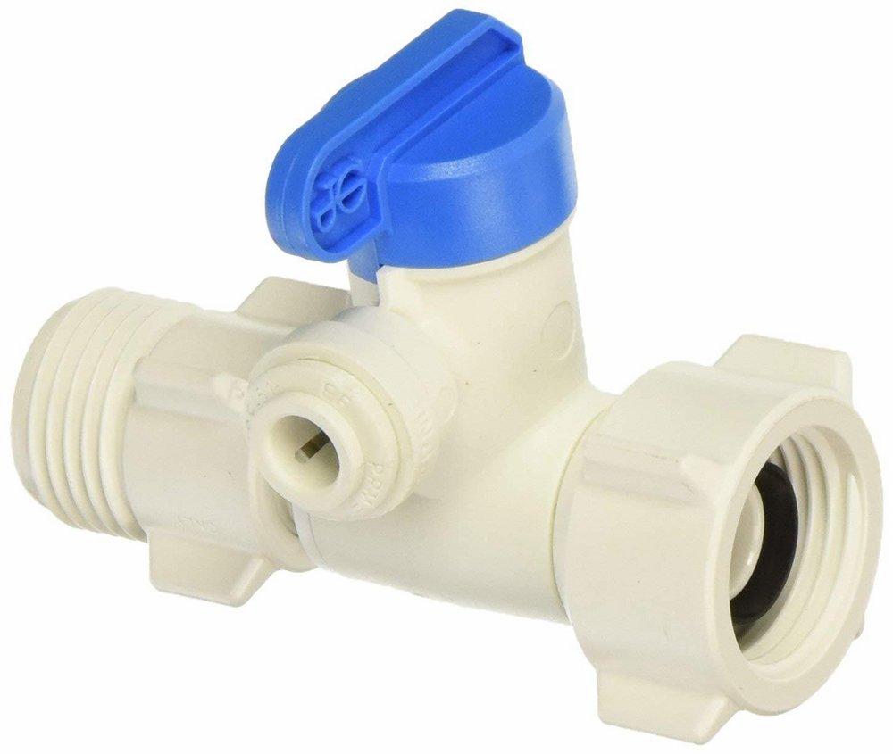 John Guest PASV Series 1/2 x 3/8 x 1/4 in. FNPS x Compression x OD Tube Lever Handle Angle Supply Stop Valve in White