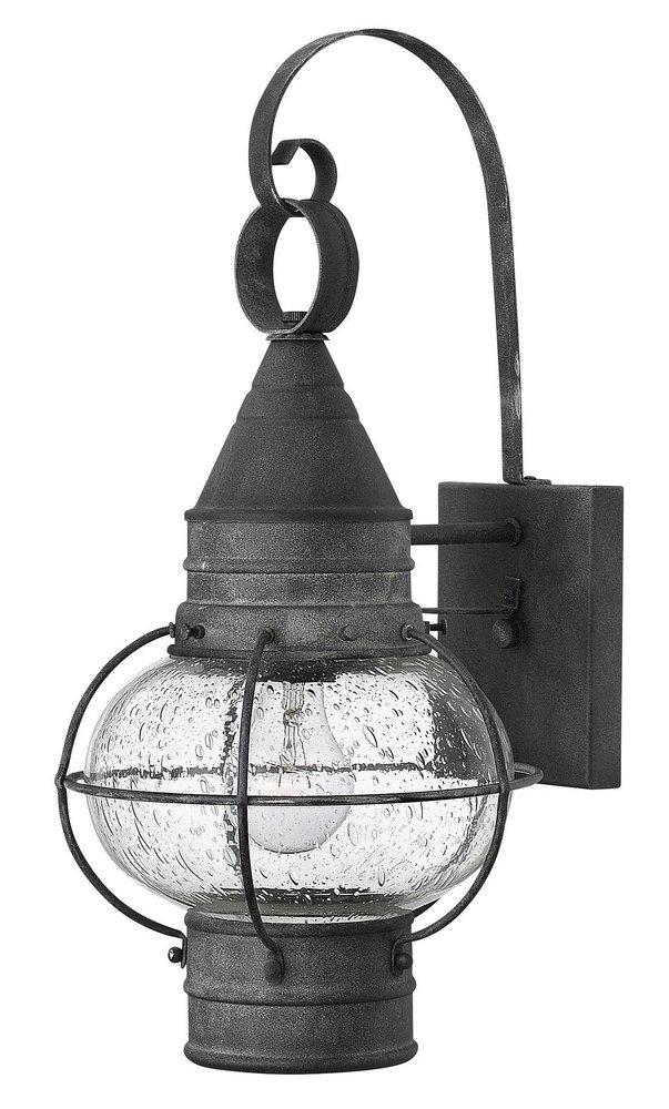 Hinkley Cape Cod 75W 1-Light Medium E-26 Base Outdoor Small Wall Mount Sconce in Aged Zinc