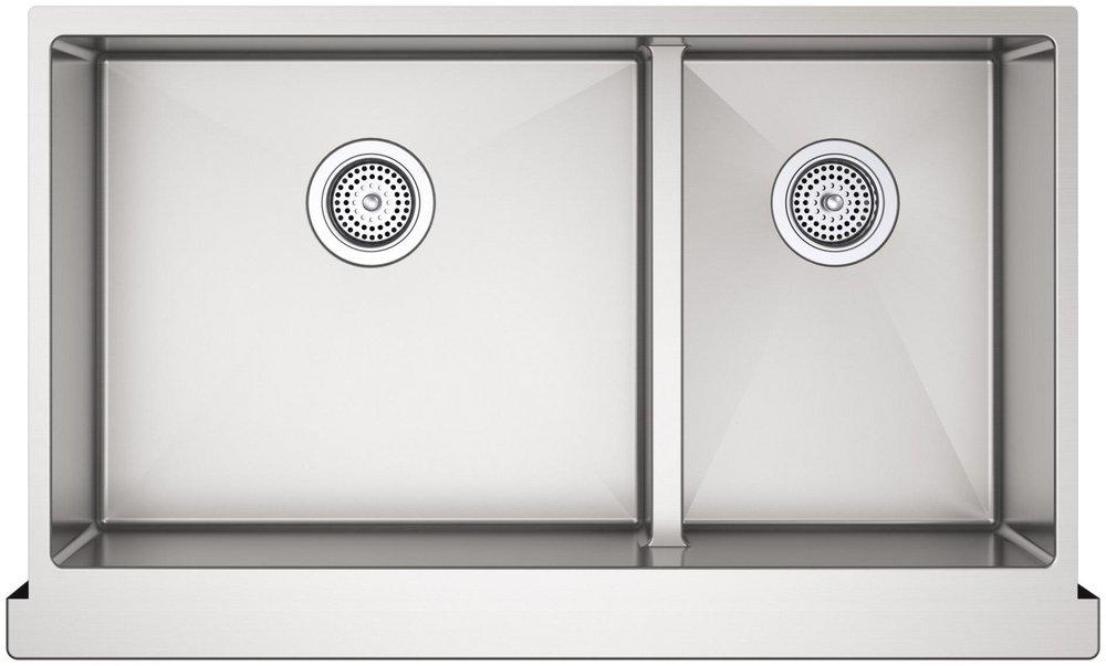KOHLER Strive® 35-1/2 in. Undermount Farmhouse Stainless Steel Double Bowl Kitchen Sink