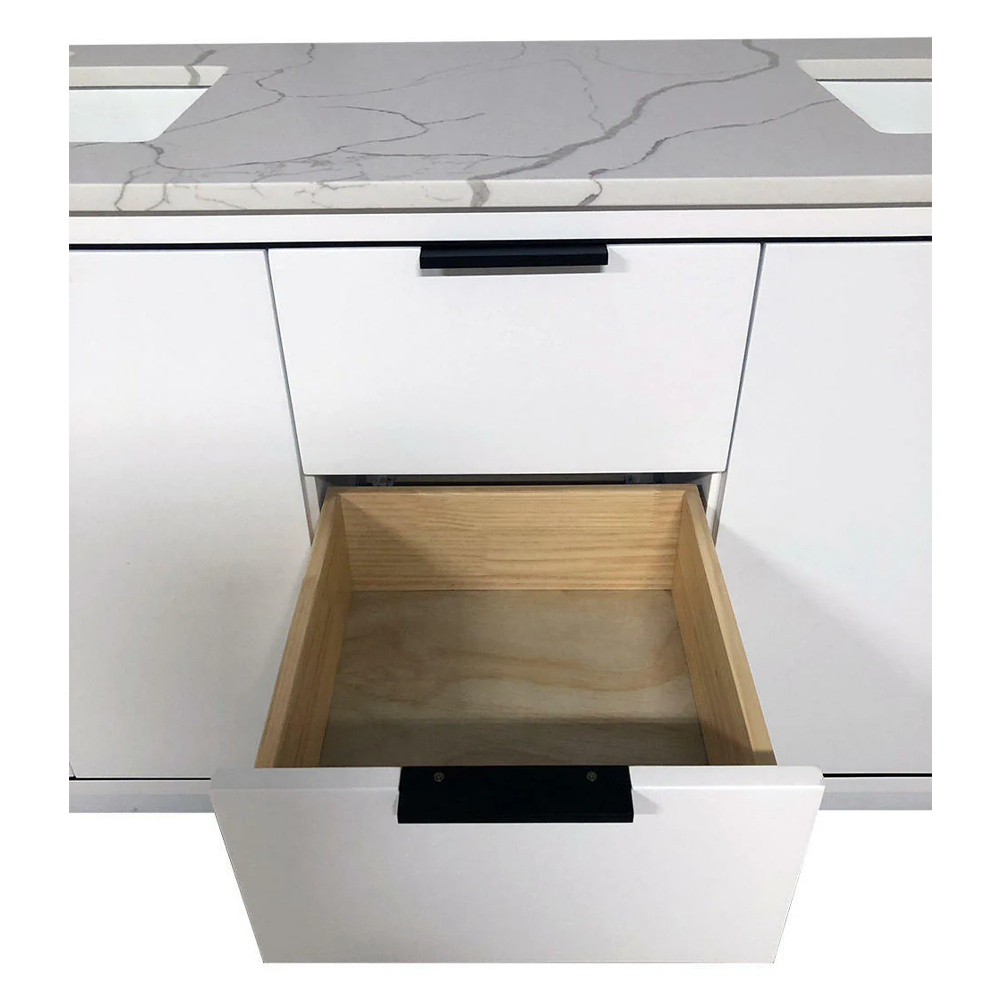 Amelie 72 in Double Sink Bathroom Vanity in White with Calacatta Quartz Countertop