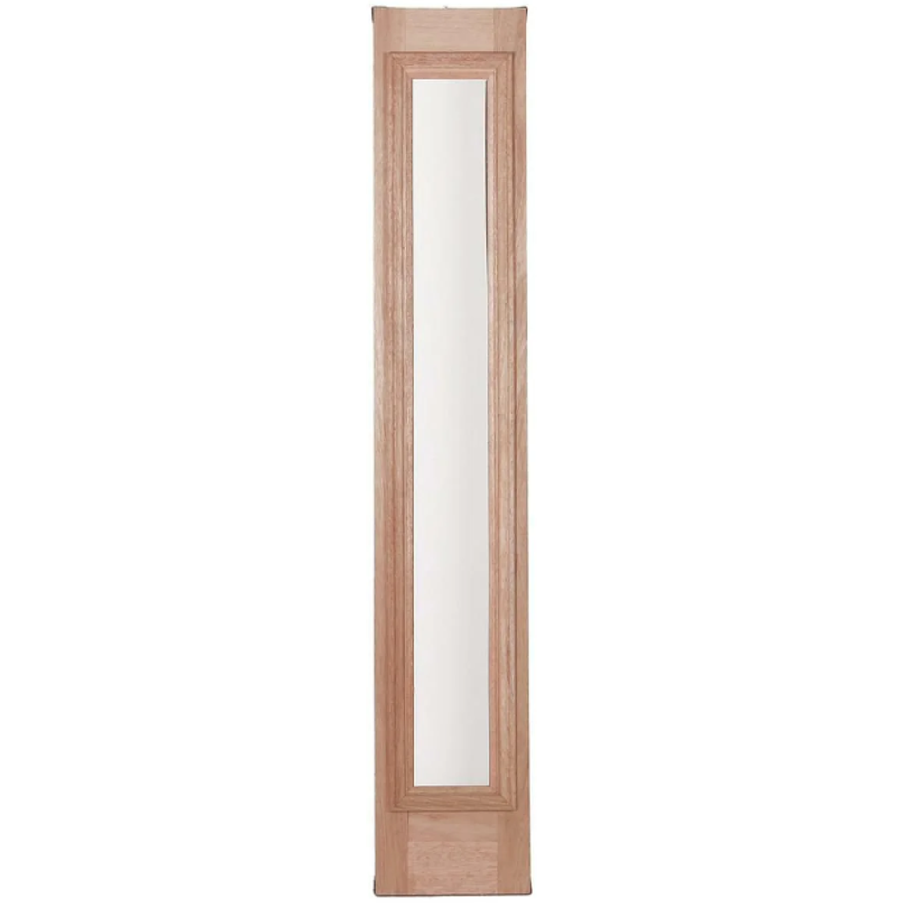 53 in x 80 in Exterior Mahogany Door | Horizontal Lines with Left Sidelight