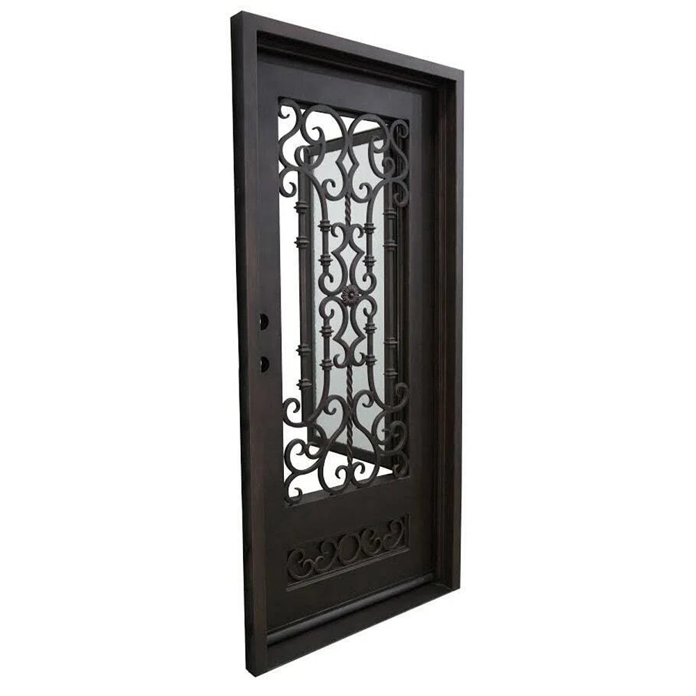 Audrey 3/0x6/8 Exterior Wrought Iron Prehung Door